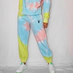 Playboy x missguided pastel tie dye joggers